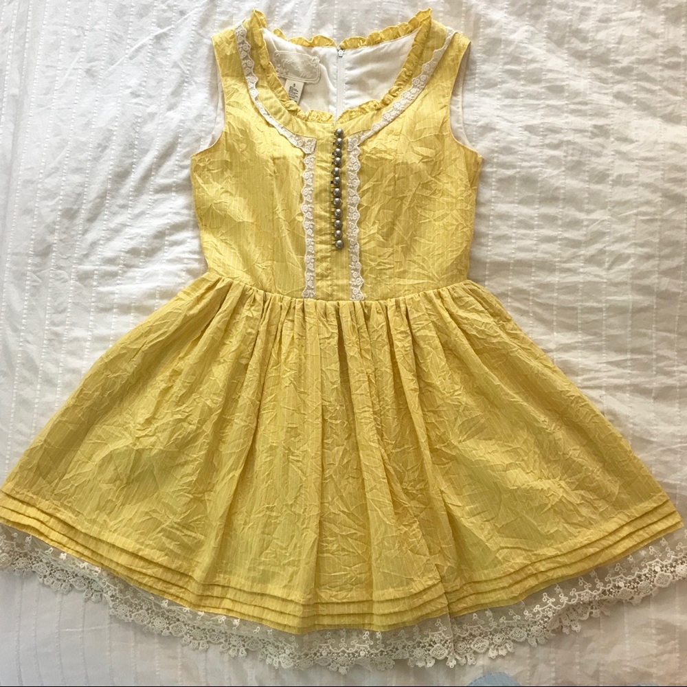 Yellow Vintage-Inspired Cottage-Core Sundress